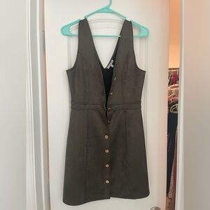 Olive Green Button-Down Dress